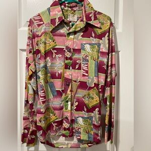 Vintage Custom Tailored Knits Floral Button Down